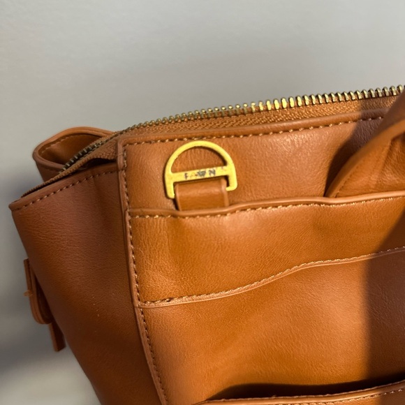Fawn Design Brown Faux Leather Backpack Set with Gold Accents. main image 7